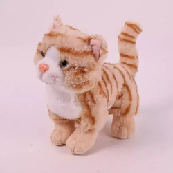 Cik-cakasta rjava plišasta figura muce - 18 cm