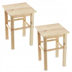 KADAX Leseni kuhinjski stolček 43,5 cm Masiven bor za kuhinjo, (5000351934)