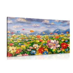 Slika oljna divji cvetovi - 90x60