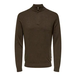 Only & Sons Pulover ONSLOUI temno rjava