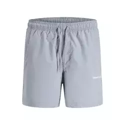JACK & JONES Kratke kopalne hlače JPSTMAUI siva/bela