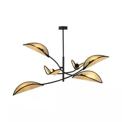 Luster na šipci LOTUS 6xE14/10W/230V crna/bež