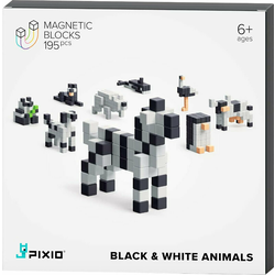 PIXIO Black & White Animals komplet za izgradnju, magnetski
