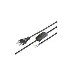 WENTRONIC N2K-BK/VDE Strujni kabl sa prekidačem, 1.5m, Crni