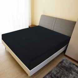 Plahta s gumicom od žerseja crna 140x200 cm pamučna