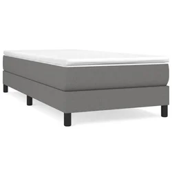 Vidaxl Posteljni okvir z vzmetmi temno siv 100x200 cm blago