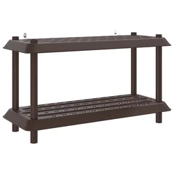 Vidaxl Polična enota 2 nivojev 100 x 40 x 55,5 cm PP Rjava