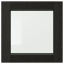 LERHYTTAN Staklena vrata, crno bajcovano, 40x40 cm