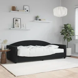 Dnevni krevet s madracem crni 90 x 200 cm baršunasti