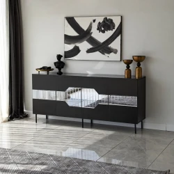 Hanah Home Konzola Milan, 180x80x40 cm, Crna