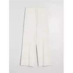 Sinsay - Wide leg pantalone od mekane trikotaže sa mješavinom viskoze soft touch - krem
