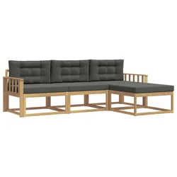 Set vanjskih sofa s jastukom 4 pcs Bijela i antracit Poliester