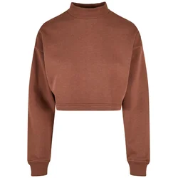 Ladies Cropped Oversized Sweat High Neck Crew Bark