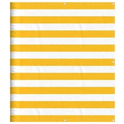 Vidaxl Balkonska pregrada rumeno-bele črte 120x700 cm