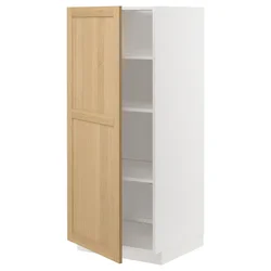 METOD Visoka omara s policami, bela/Forsbacka hrast, 60x60x140 cm