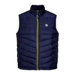 JACK & JONES Brezrokavnik Uno temno modra