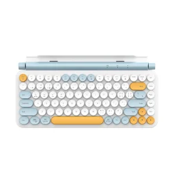 INF Dual-mode brezžična igralna tipkovnica, 87 tipk, retro okrogle tipke Blue, (5000310601)
