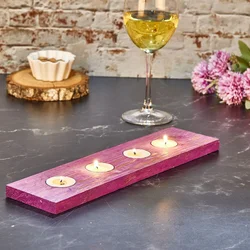 Hanah home Svećnjak Tealight Mo, 35 x 9 cm, Ljubičasti