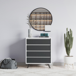 Hanah Home Komoda Suvera 70x86x40cm Belo-Antracit