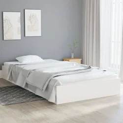 shumee vidaXL Posteljni okvir bel masiven les 90 x 200 cm