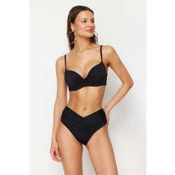 Trendyol Black V-Line High Waist Regular Bikini Six