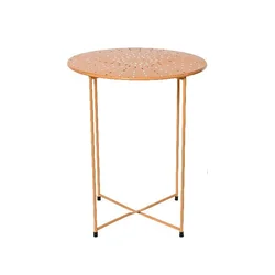 Pomoćni metalni stočić/ pastelno narandžasti/ 48cm