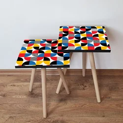 Hanah Home Set klub stočića 2Shp276, 2 komada, Šareni