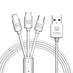 Univerzalni polnilni kabel 3v1 micro USB + USB-C + lighting 100cm bel