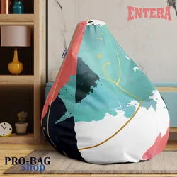 ENTERA Lazy bag - Tirkiz, roze, crni, zlatni i zeleni apstraktni dezen - 090