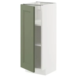 METOD Podni element s policama, bela/Axstad sivozelena, 30x37 cm