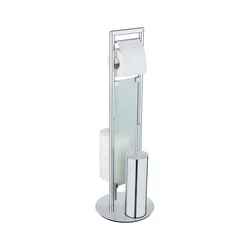WENKO 25384100 - Toaletni set SULMONA 25x76 cm srebrna/crna