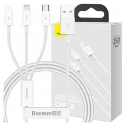 BASEUS Superior USB kabel za hitro polnjenje za M+L+C 3,5A 1M (bel)