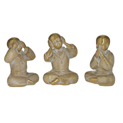 DIKER HOME Figura Buda, 3 komada, Zlatne boje
