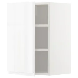 METOD Viseča omarica s policami, bela/Voxtorp visoki sijaj/bela, 40x60 cm