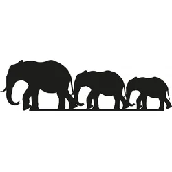 Wallity Zidna dekoracija Elephants, 15x50cm, Crna