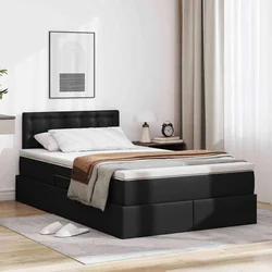 Krevet s prostorom za pohranu s LED-om Crna 120 x 190 cm