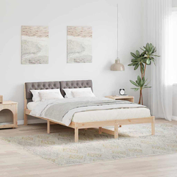 vidaXL Kovinska posteljna konstrukcija Rjava in taupe 140 x 200 cm