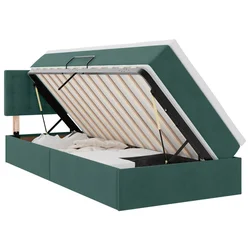Krevet s od storage s madracem Tamnozelena 90 x 190 cm Baršun