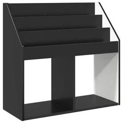 Polica za knjige za djecu s pohranom Crna 72,5 x 29,5 x 69 cm