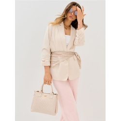 Sinsay - Torba tote od imitacije kože sa monogramom - BEŽ