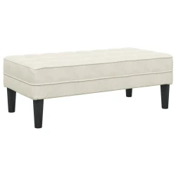 klupa s jastukom Krema 113 x 57 x 39 cm Baršun