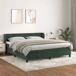 Vidaxl Box spring postelja z vzmetnico temno zelena 180x200 cm žamet