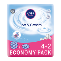 NIVEA Baby Soft&Cream vlažne maramice ekonomično pakiranje 6-pack 6x63 komada