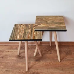 Hanah Home Set klub stočića 2Shp345, 2 komada, Boje hrasta