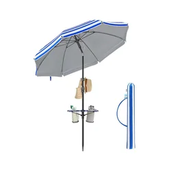 Songmics Plažni dežnik 160 cm modre barve
