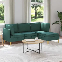 Modularni set sofe sa skladištem 4 pcs Tamnozelena Tkanina