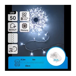 Aigostar - LED spoljni božićni lanac 150xLED/8 funkcija 3xAA 5,3m IP44 plava