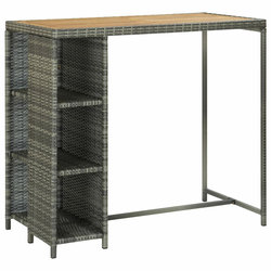 Barski stol sa stalkom za pohranu sivi 120x60x110 cm poliratan