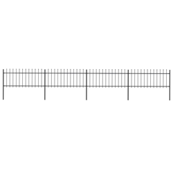 Vrtna ograda s vrhom koplja Čelik 714,5 x 80 cm Crna