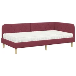 Vidaxl Kotna postelja Vinorodna rdeča 100 x 200 cm blago